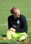 Torhüter Daniel Schmieder kann schon wieder lachen.