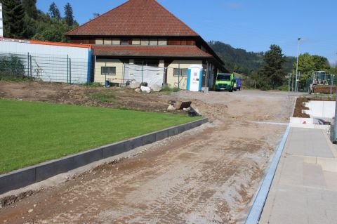 Der Eingangsbereich wird erst im Spätjahr gebaut