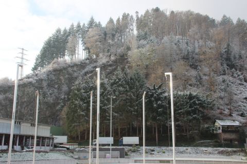 Die restlichen Bäume am Steinbruch geben ein kärgliches Bild ab