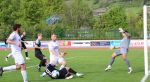 Den Schuss von Joel Silzer (9) kann Kepper Dennis Fietzeck mit dem Fuß klären, Samuel Klausmann (3.v.l.) und Jakob Wußler (2.v.l.) suchen ihre Chance